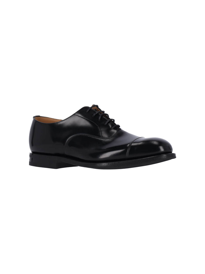 Churchs Flat Shoes Black Calf Leather