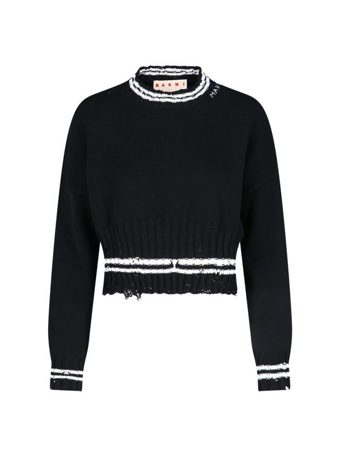 Marni Sweaters Black Cotton