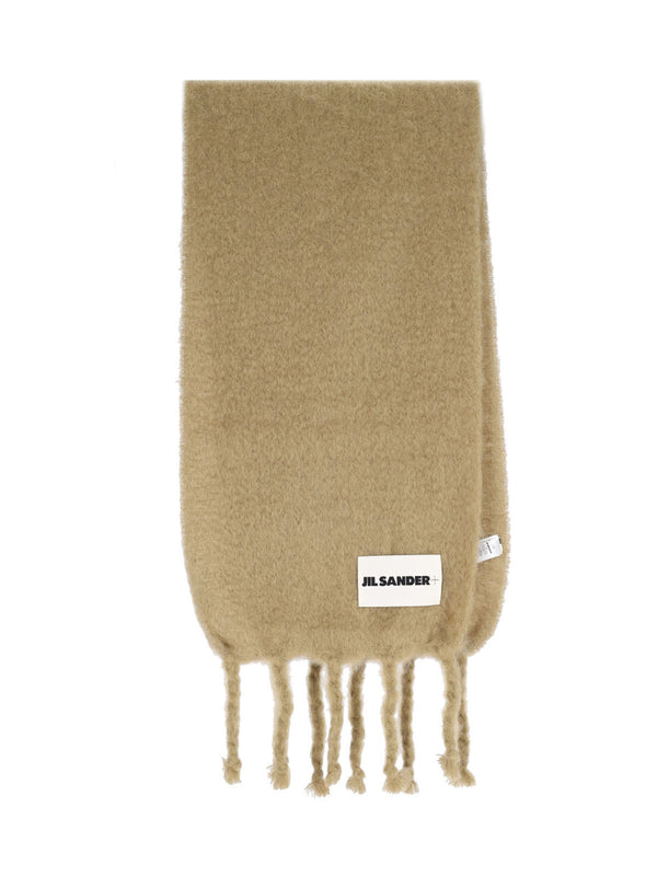 Jil Sander 73% Mohair scarf in beige