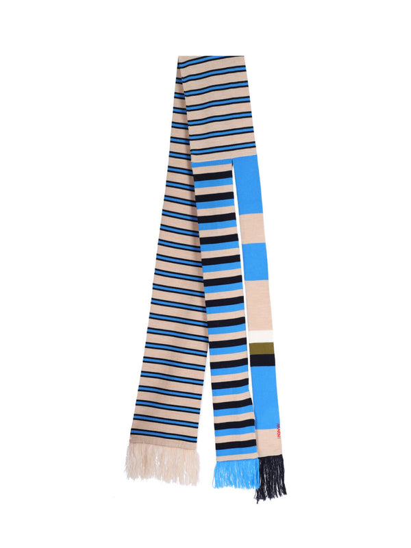 Marni 100% Virgin Wool scarf in blue