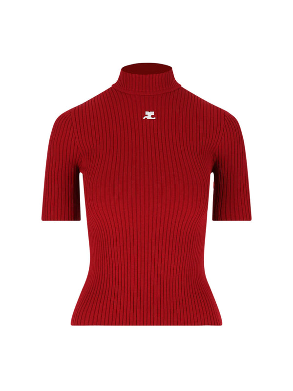 CourrèGes 70% Viscose sweater in red