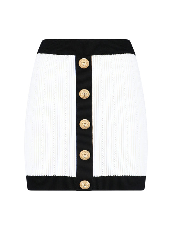 Balmain 84% Viscose skirt in white