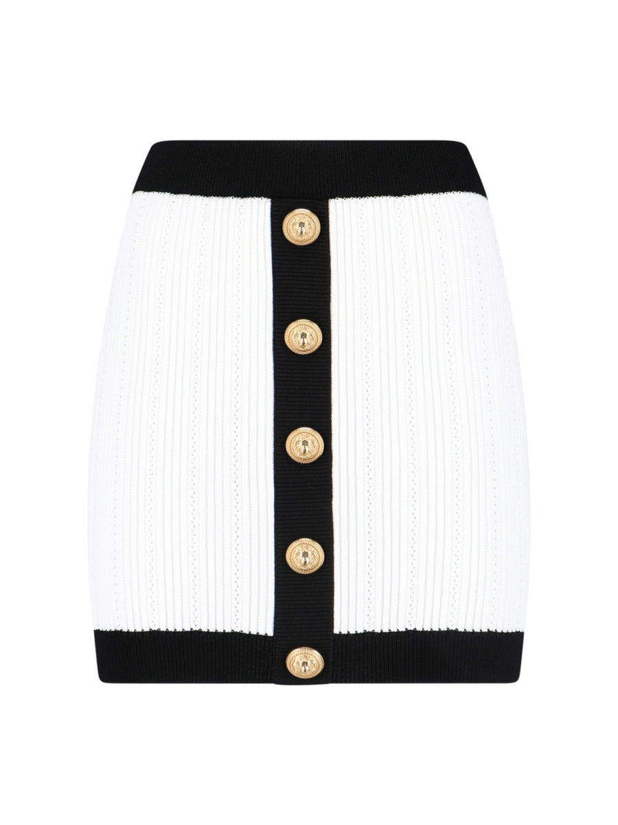 Balmain 84% Viscose skirt in white