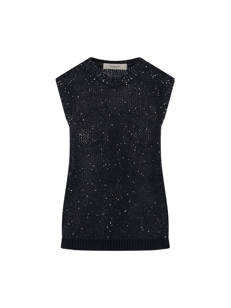 Golden Goose 75% Polyamide tank top in black