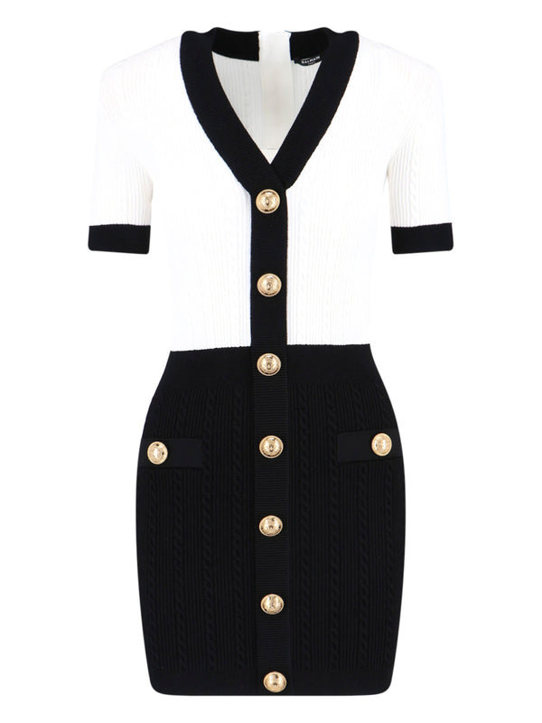 Balmain 83% Viscose dress in black