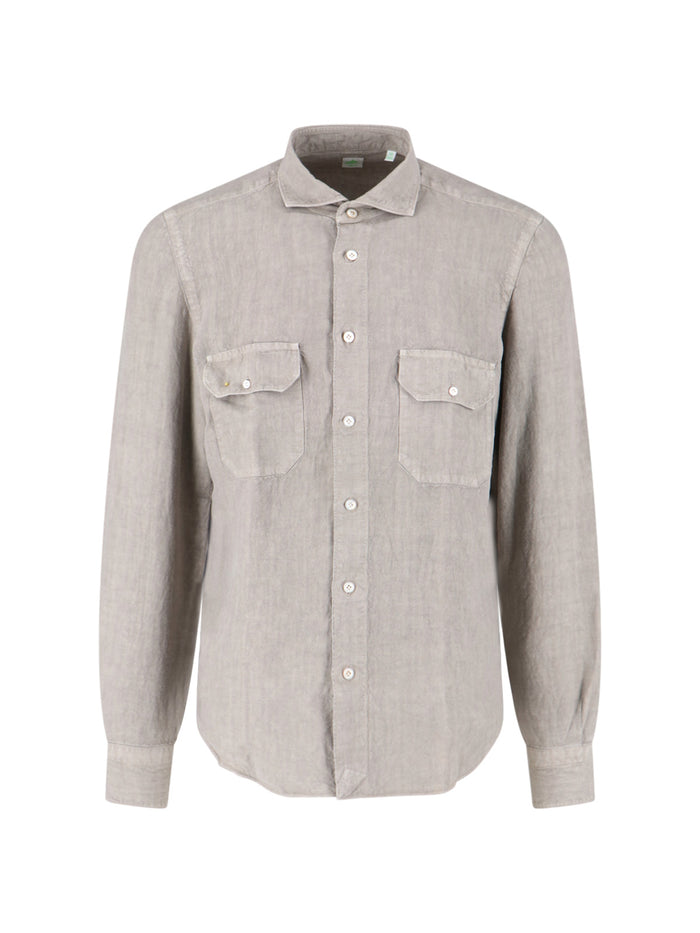 Finamore Shirts Beige Linen