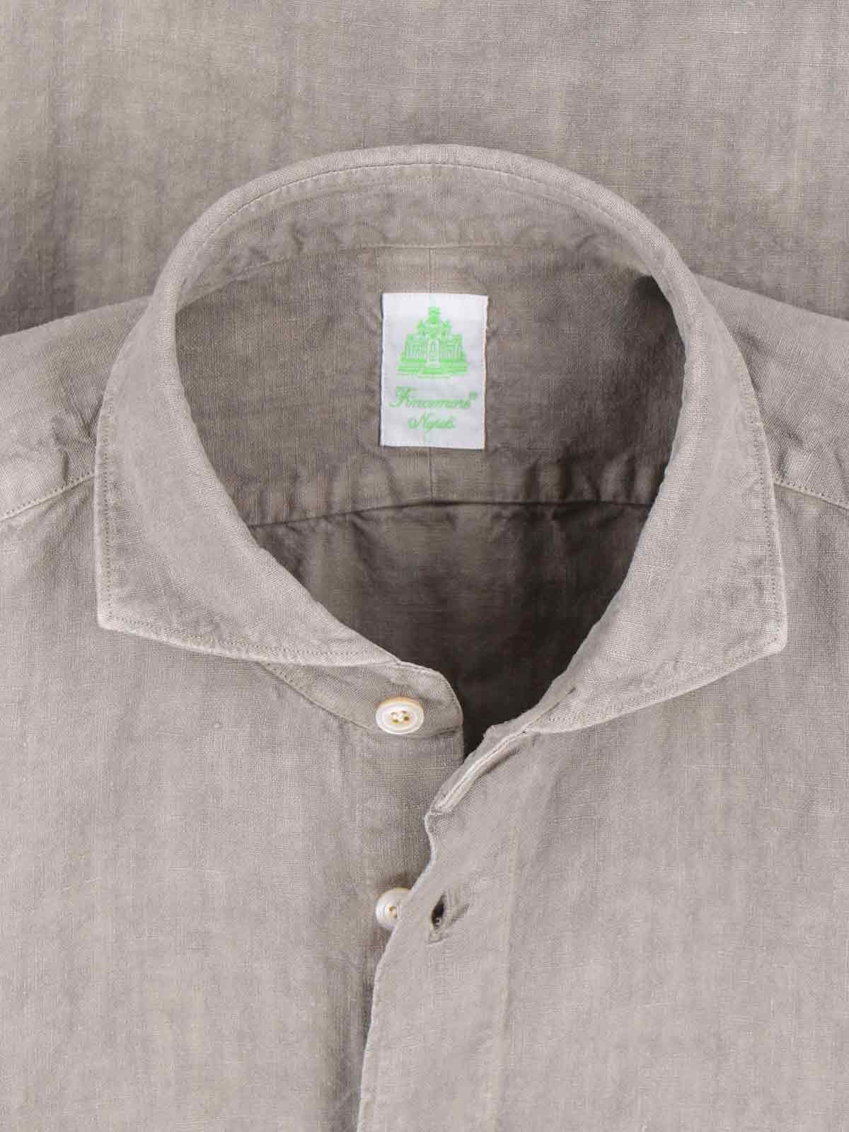 Finamore Shirts Beige Linen