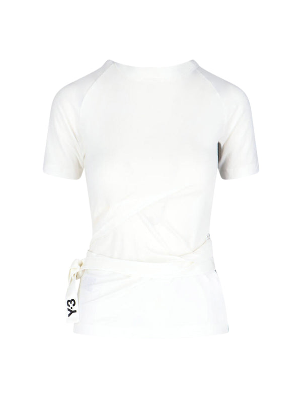 Y-3 93% Lyocell t-shirt in white