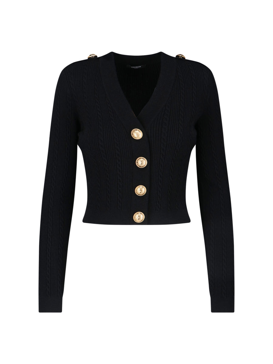 Balmain 83% Viscose cardigan in black