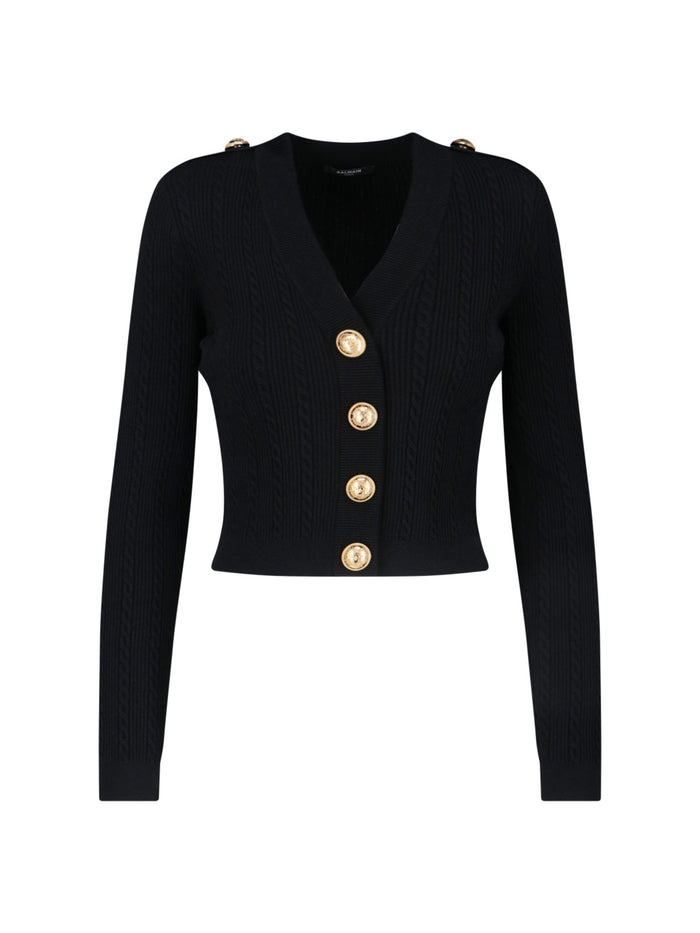 Balmain Sweaters Black Viscose