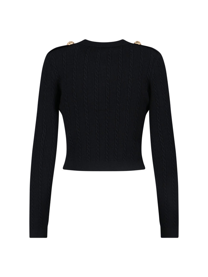 Balmain Sweaters Black Viscose