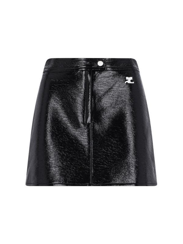 CourrèGes Main Fabric: 88% Cotton skirt in black