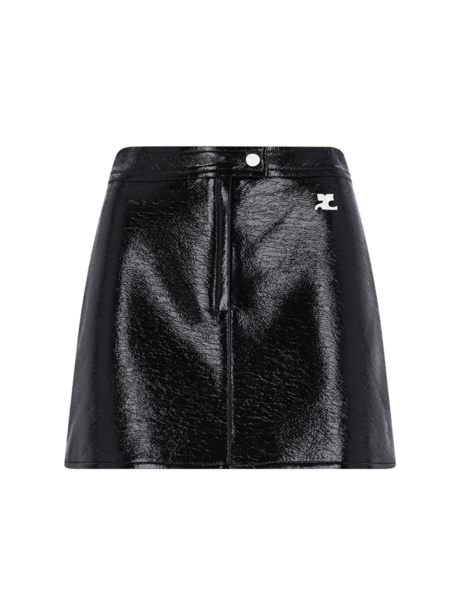 CourrèGes Main Fabric: 88% Cotton skirt in black