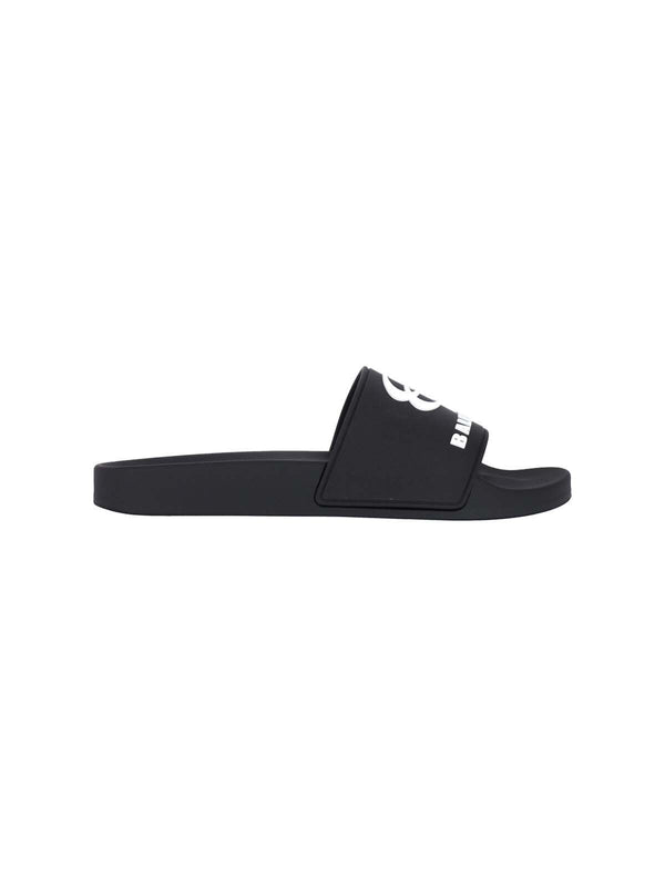Balenciaga 100% polyurethane slide sandal in black