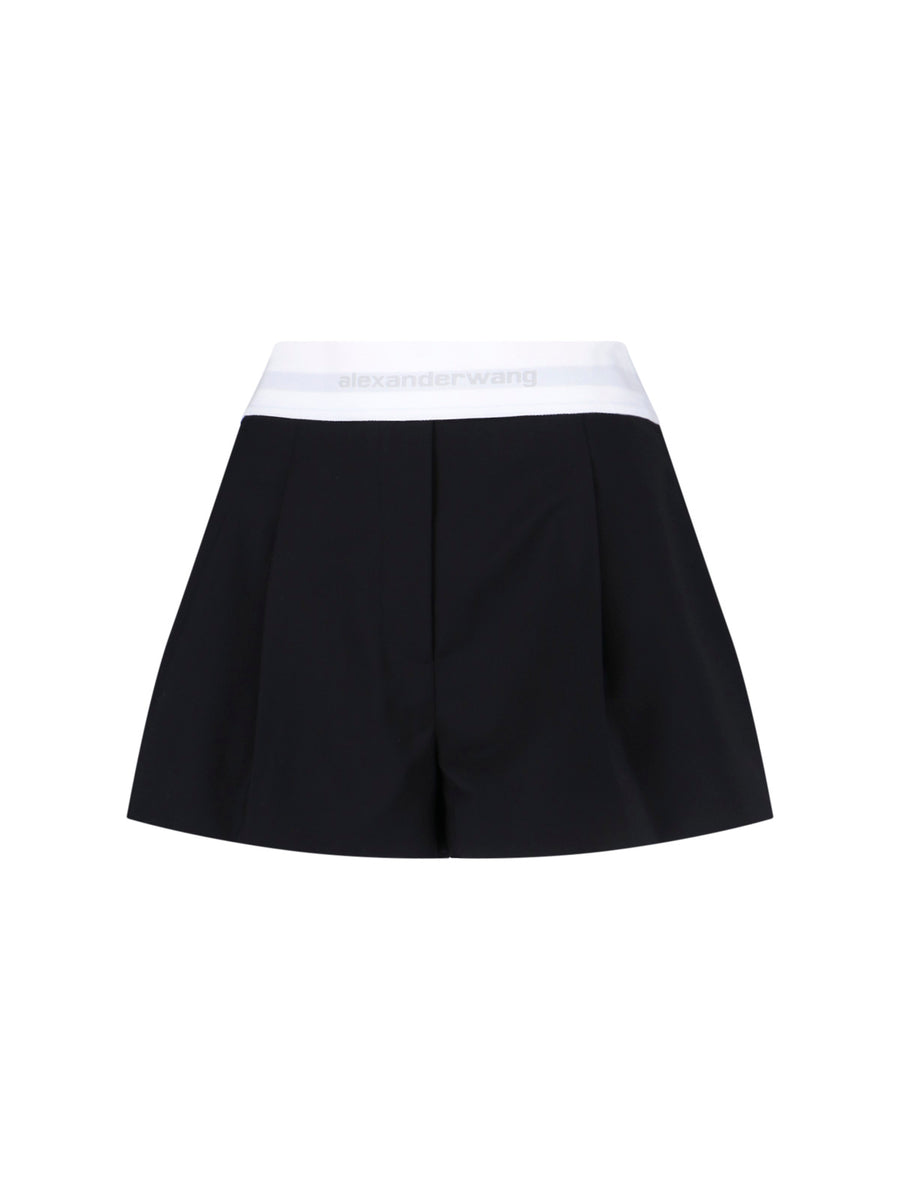 Alexander Wang 86% Wool shorts in black