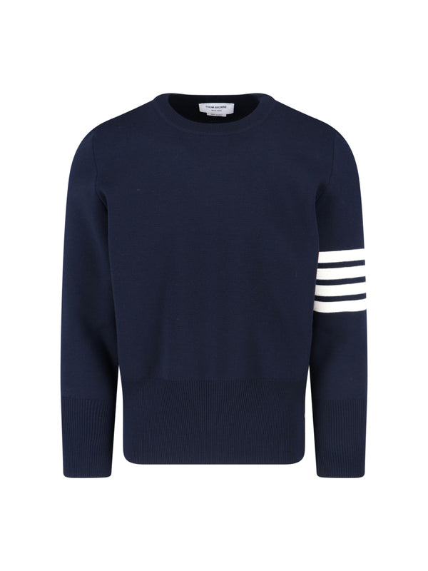 Thom Browne 100% virgin wool sweater in navy