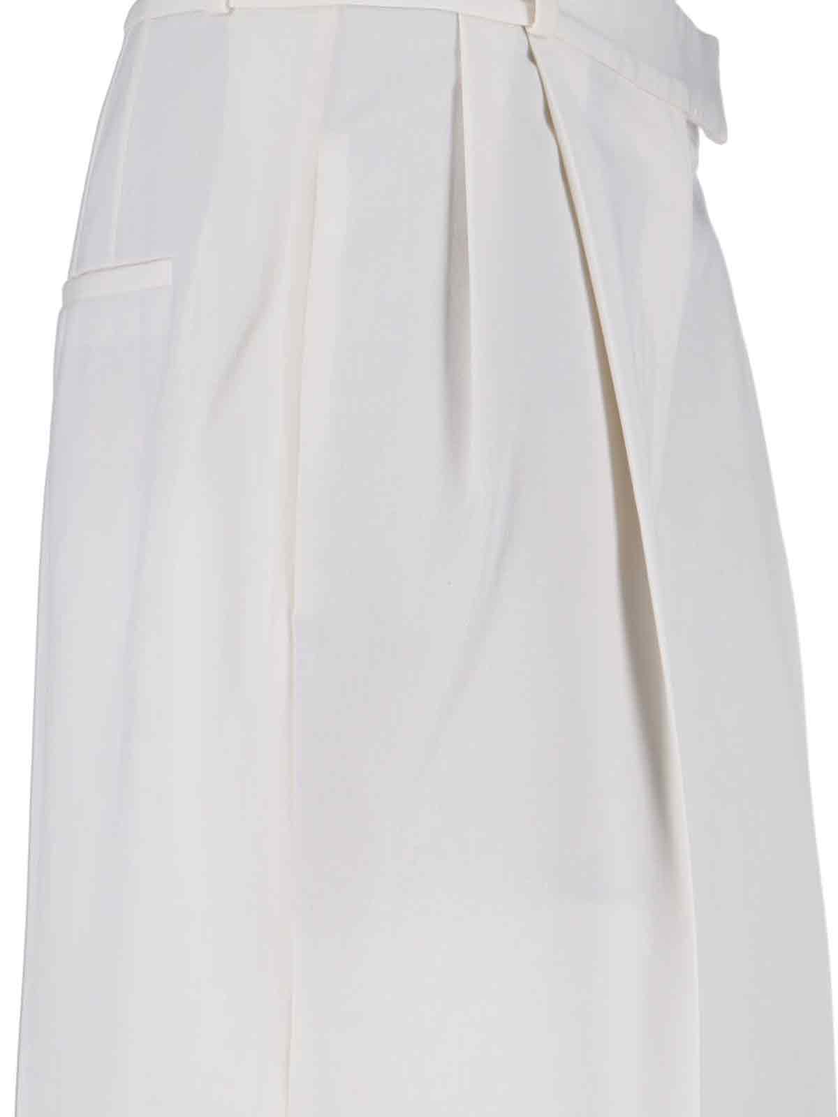 Rohe Trousers White Wool Polyeter