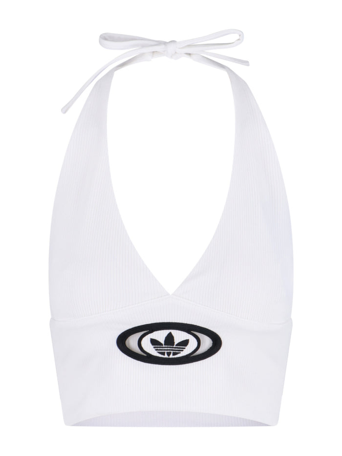 Adidas Top White Viscose Cotton Elastane