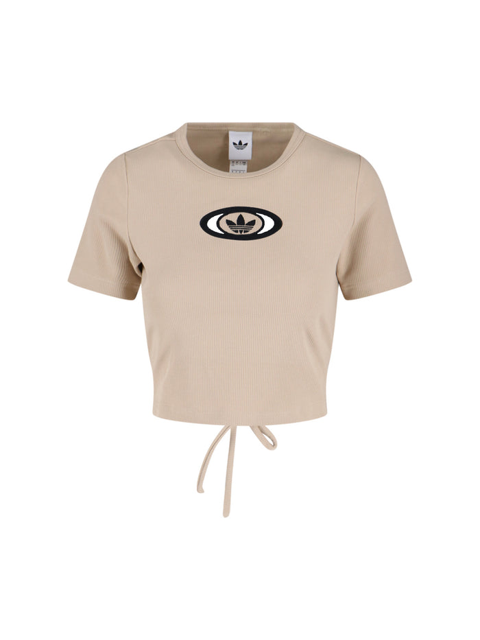 Adidas T-shirts and Polos Beige Viscose Cotton Elastane