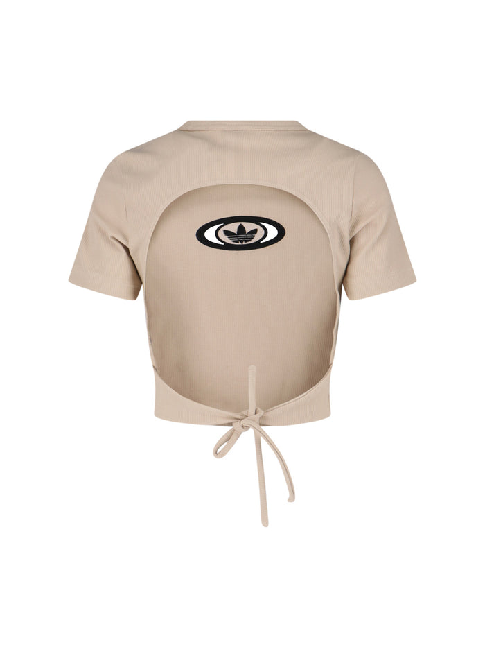 Adidas T-shirts and Polos Beige Viscose Cotton Elastane
