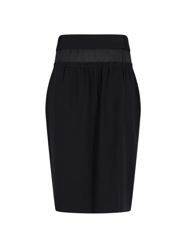 Maison Margiela 94% Polyester skirt in black