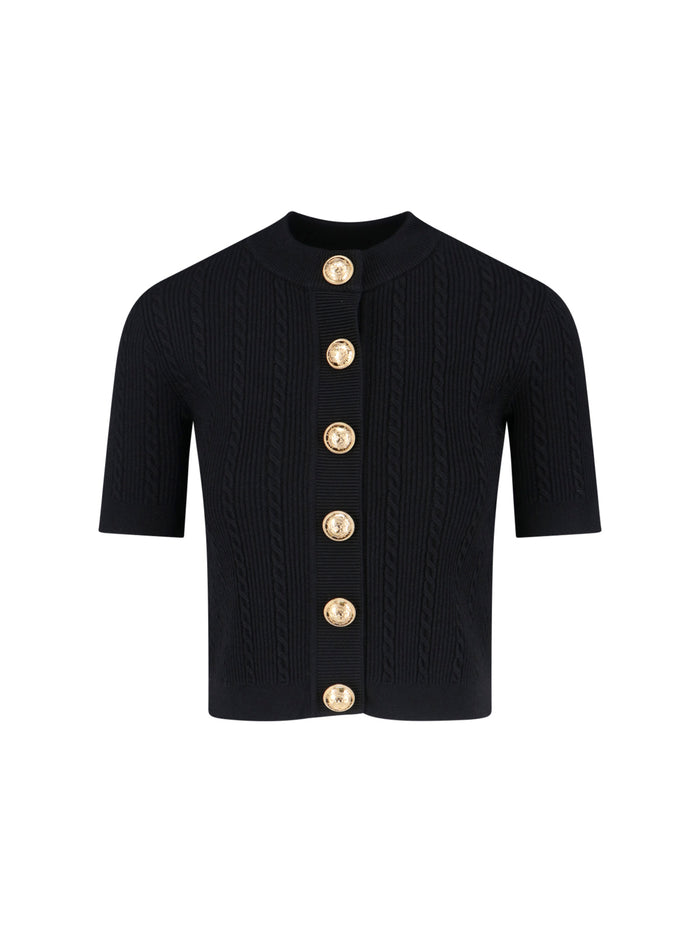 Balmain Sweaters Black Viscose