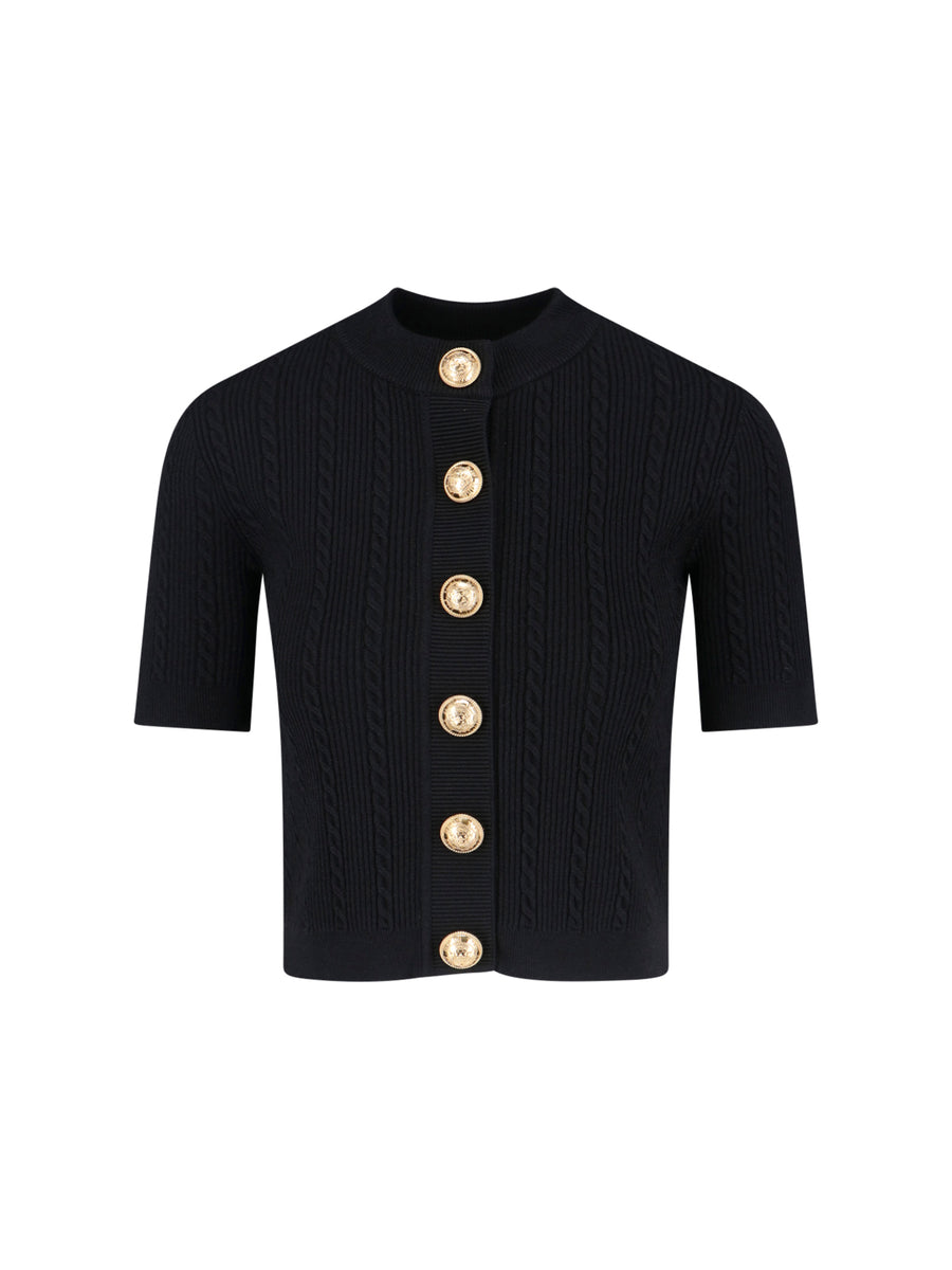 Balmain 83% Viscose cardigan in black