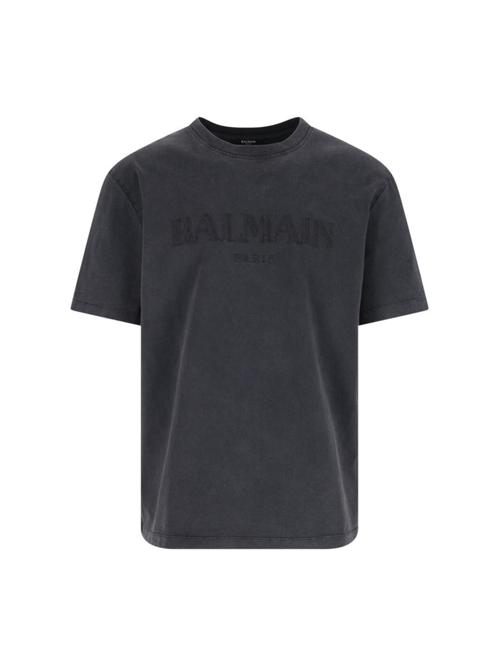 Balmain T-Shirts And Polos Grey Organic Cotton