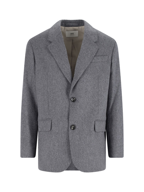 AMI Paris 100% virgin wool blazer in gray