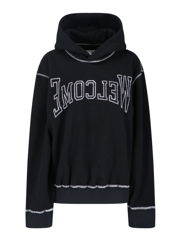 MM6 Maison Margiela 100% polyester hoodie in black