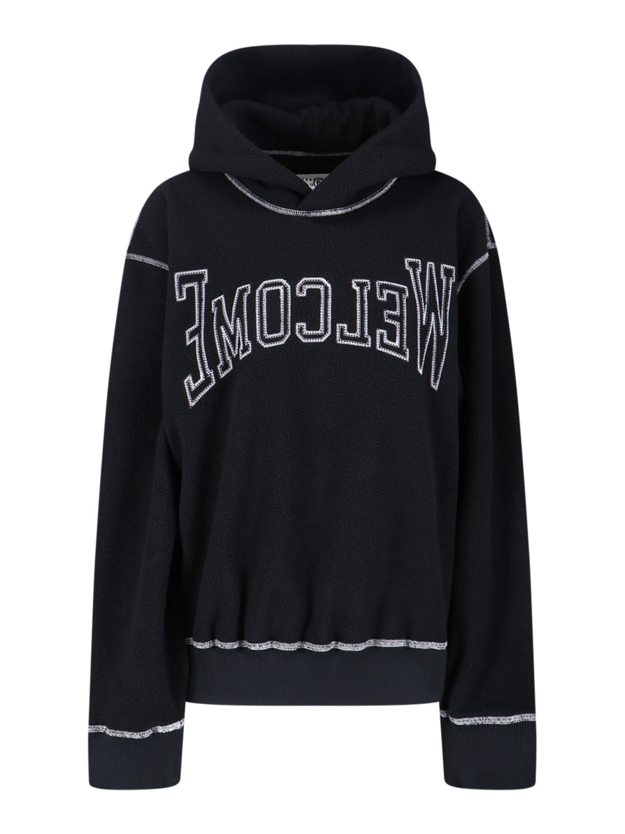 MM6 Maison Margiela 100% polyester hoodie in black