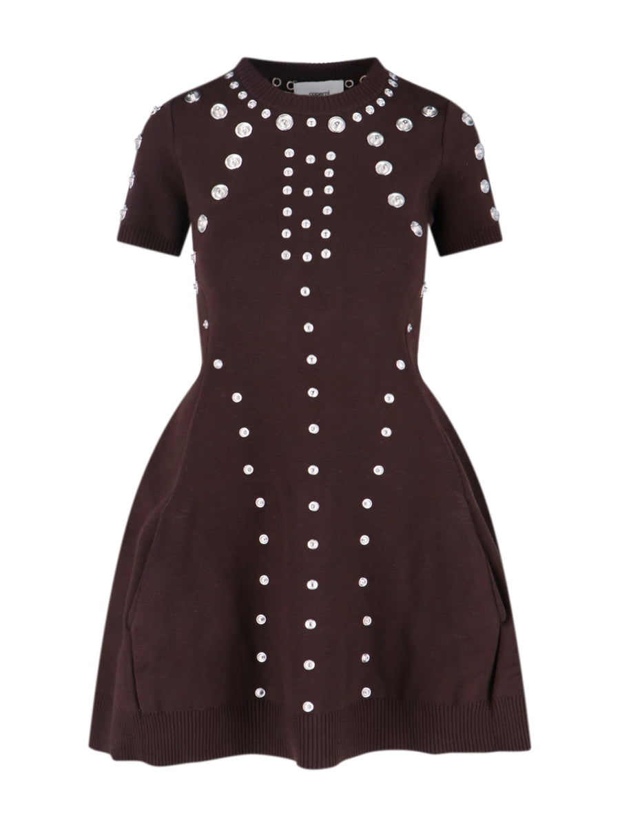 Coperni 52% Viscose dress in brown
