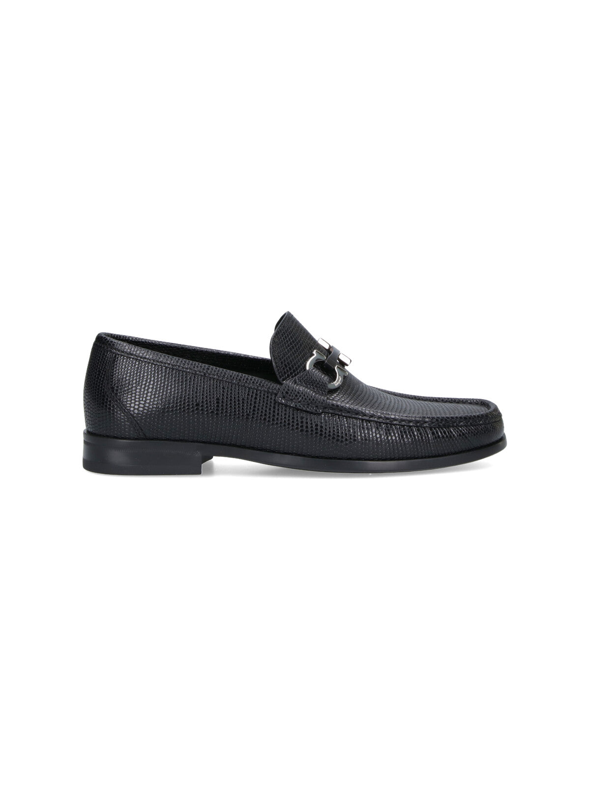 Ferragamo Flat Shoes Black Upper: Printed Calf Leather