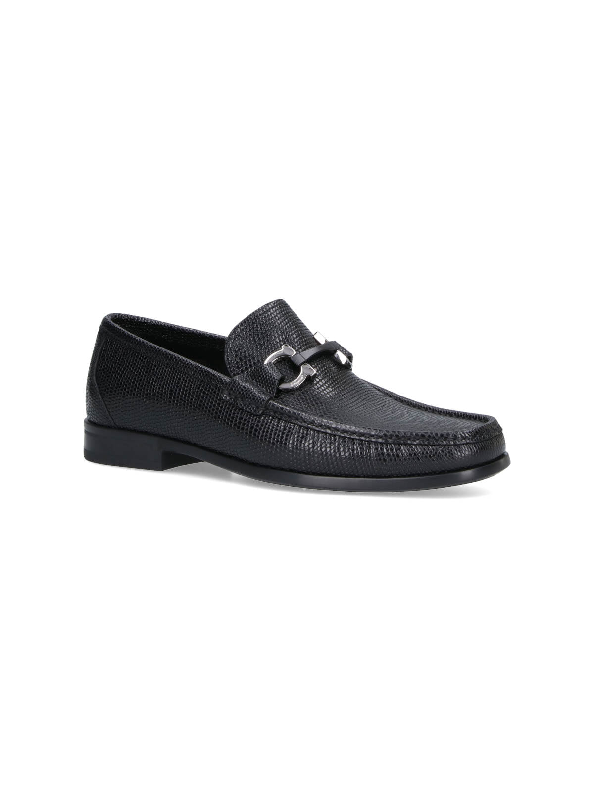 Ferragamo Flat Shoes Black Upper: Printed Calf Leather