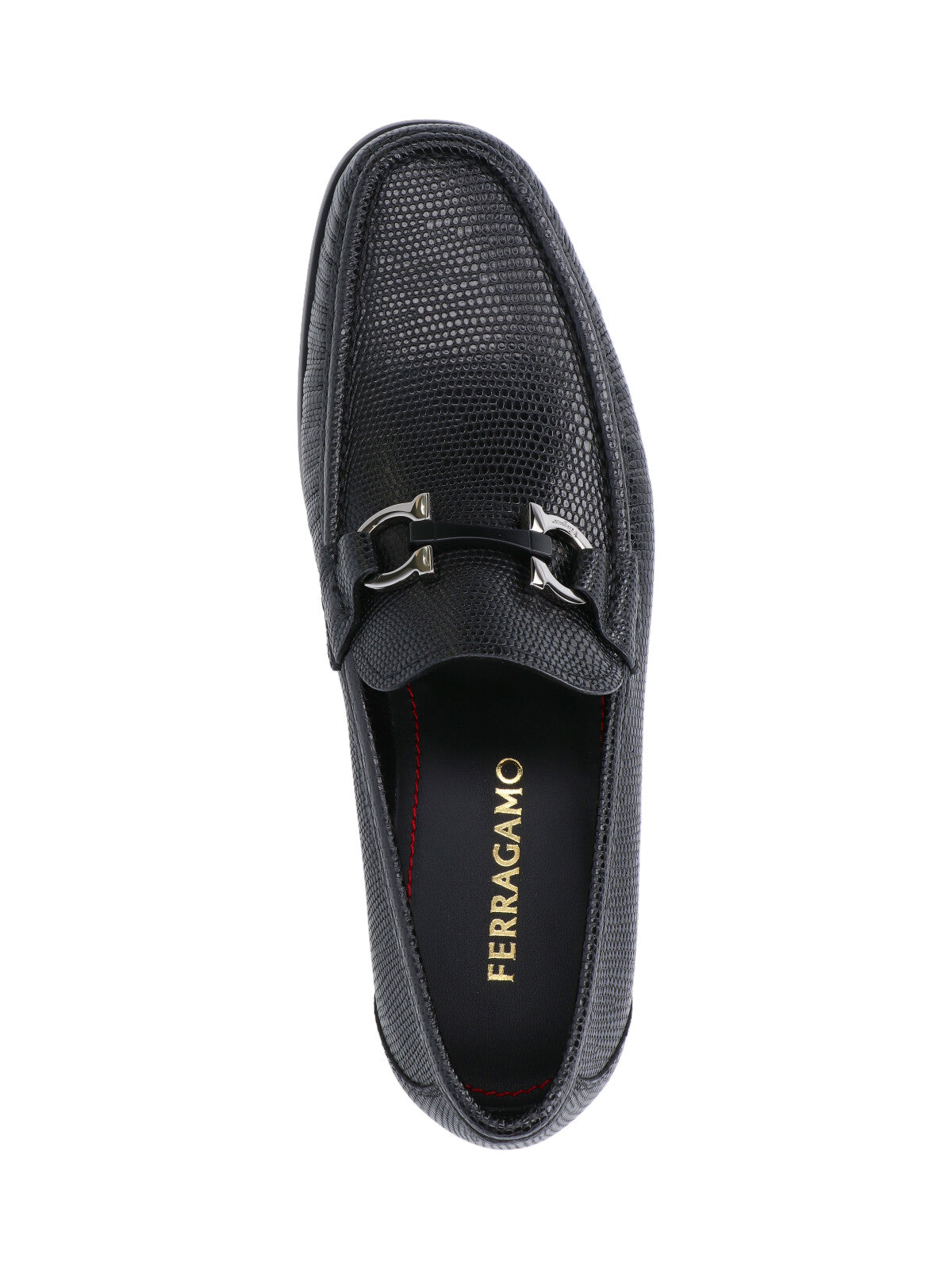 Ferragamo Flat Shoes Black Upper: Printed Calf Leather