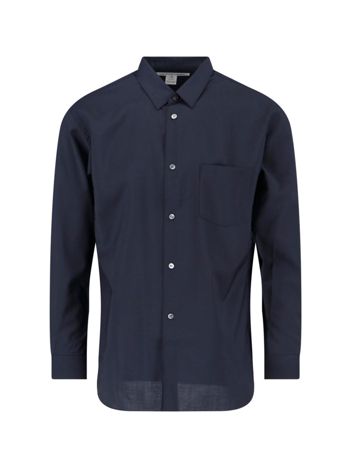 Comme des Garcons Shirts Blue Wool