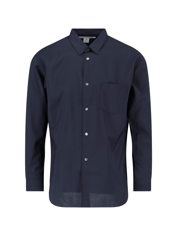 Comme des Garçons 100% wool shirt in navy
