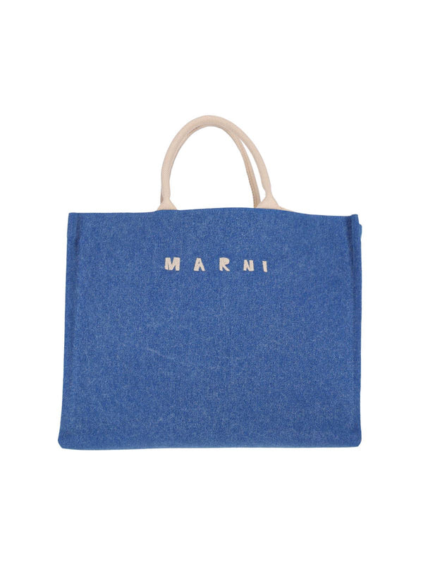 Marni Body: 100% Cotton; Contrast: 97% Cotton tote bag in blue
