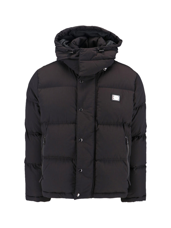 Dolce & Gabbana Outer: 97% Polyamide down jacket in black