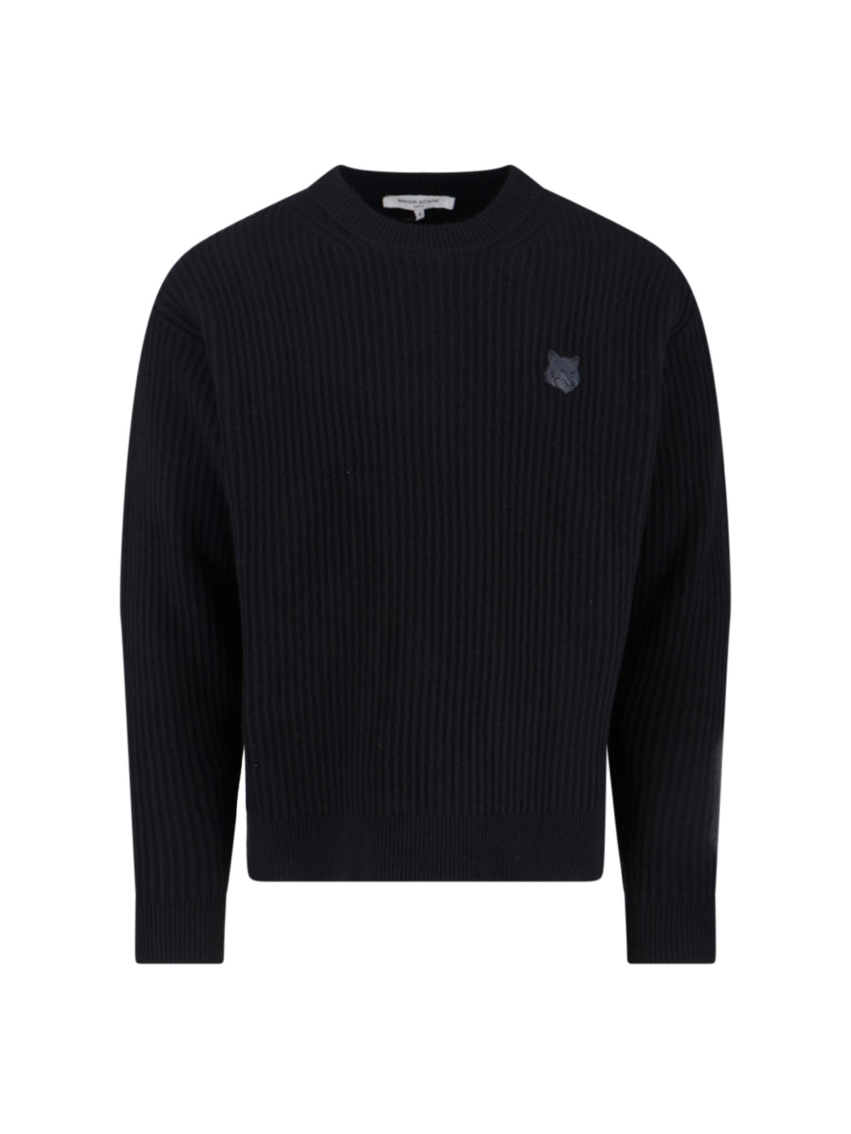 Maison Kitsune Sweaters Black Merino Wool