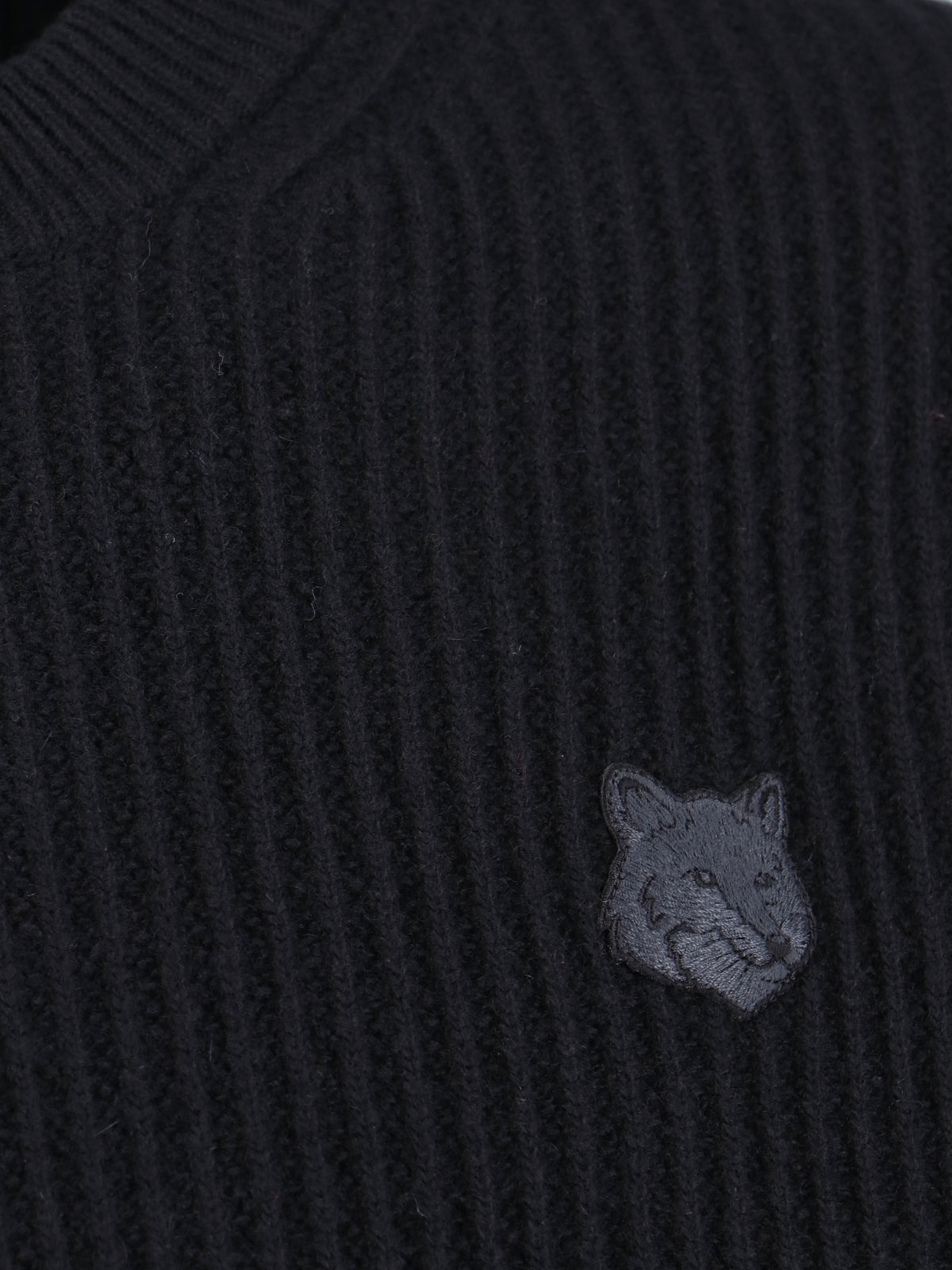 Maison Kitsune Sweaters Black Merino Wool