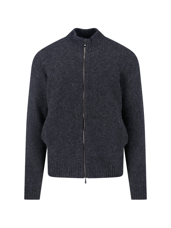 Drumohr 100% lambswool cardigan in gray