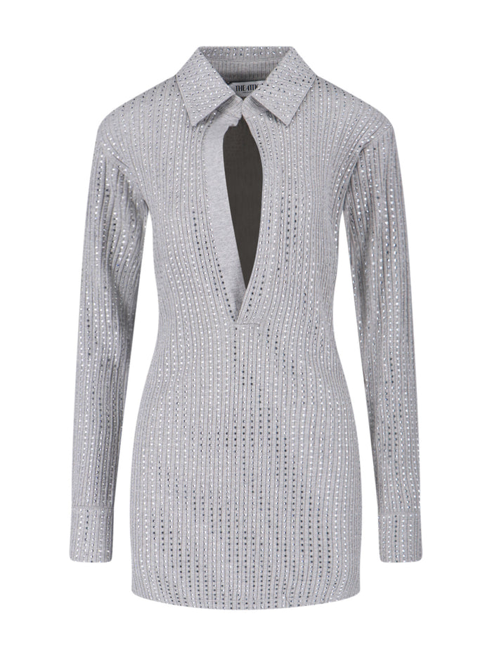 The Attico Dresses Grey Cotton