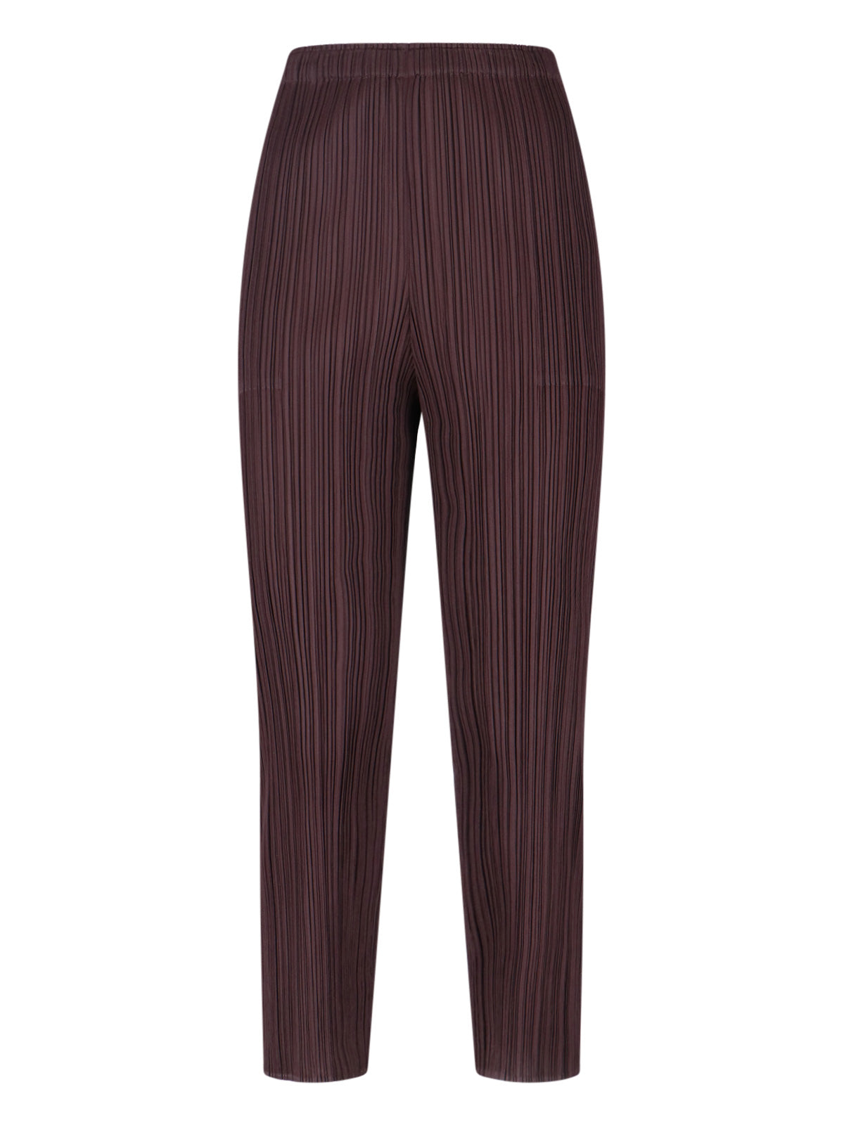 Pleats Please Trousers Brown Polyester