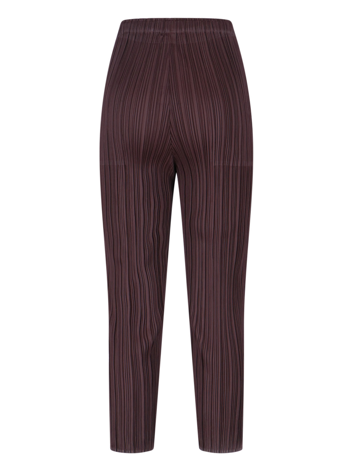 Pleats Please Trousers Brown Polyester