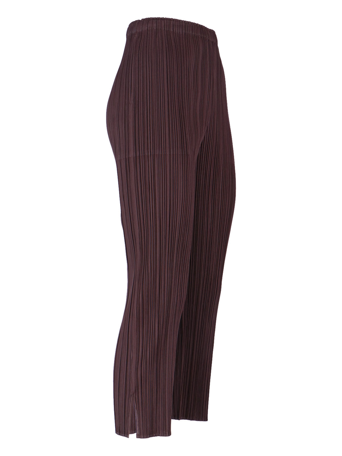 Pleats Please Trousers Brown Polyester
