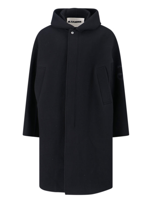 Jil Sander 100% Virgin Wool coat in black