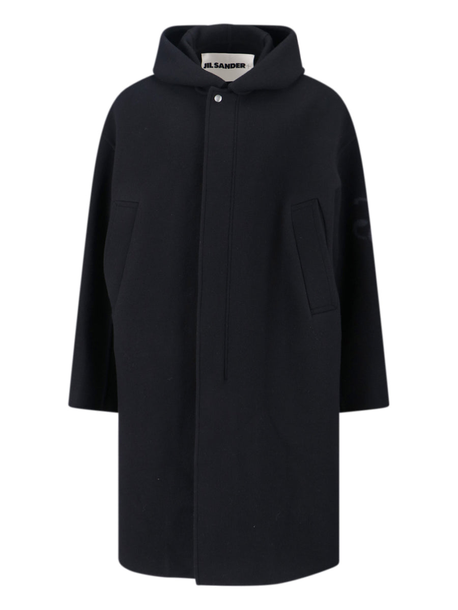 Jil Sander 100% Virgin Wool coat in black