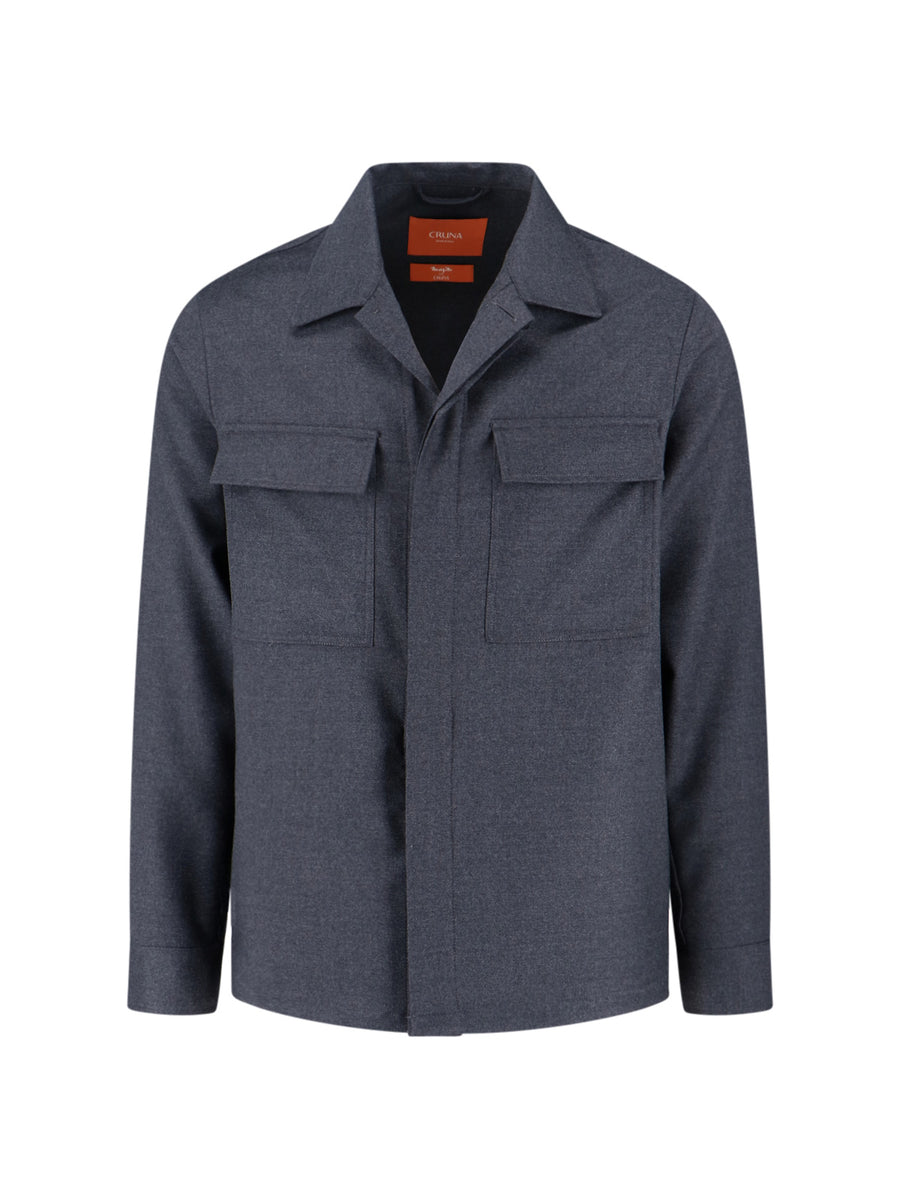 Cruna Bruges 100% Virgin Wool overshirt in gray