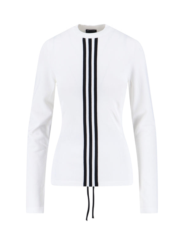 Y-3 83% Viscose long-sleeve top in white